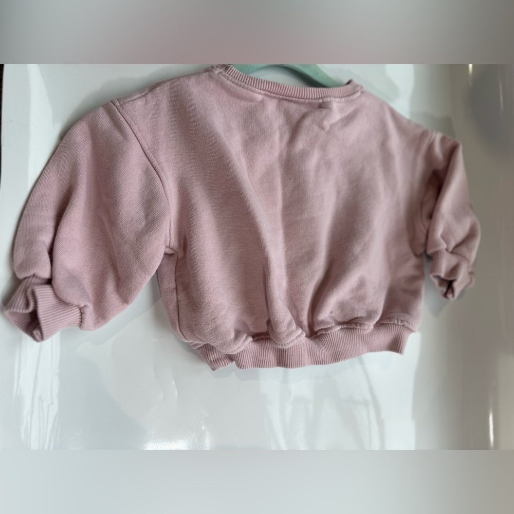 Zara kids Pink Heart Embellished Sweatshirt size 1 1/2 years - Picture 3 of 7